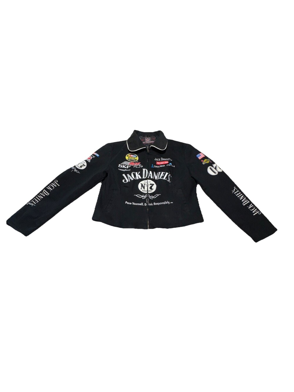 Vintage JH Design Jack Daniels Racing Jacket Size M Women
